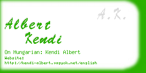 albert kendi business card